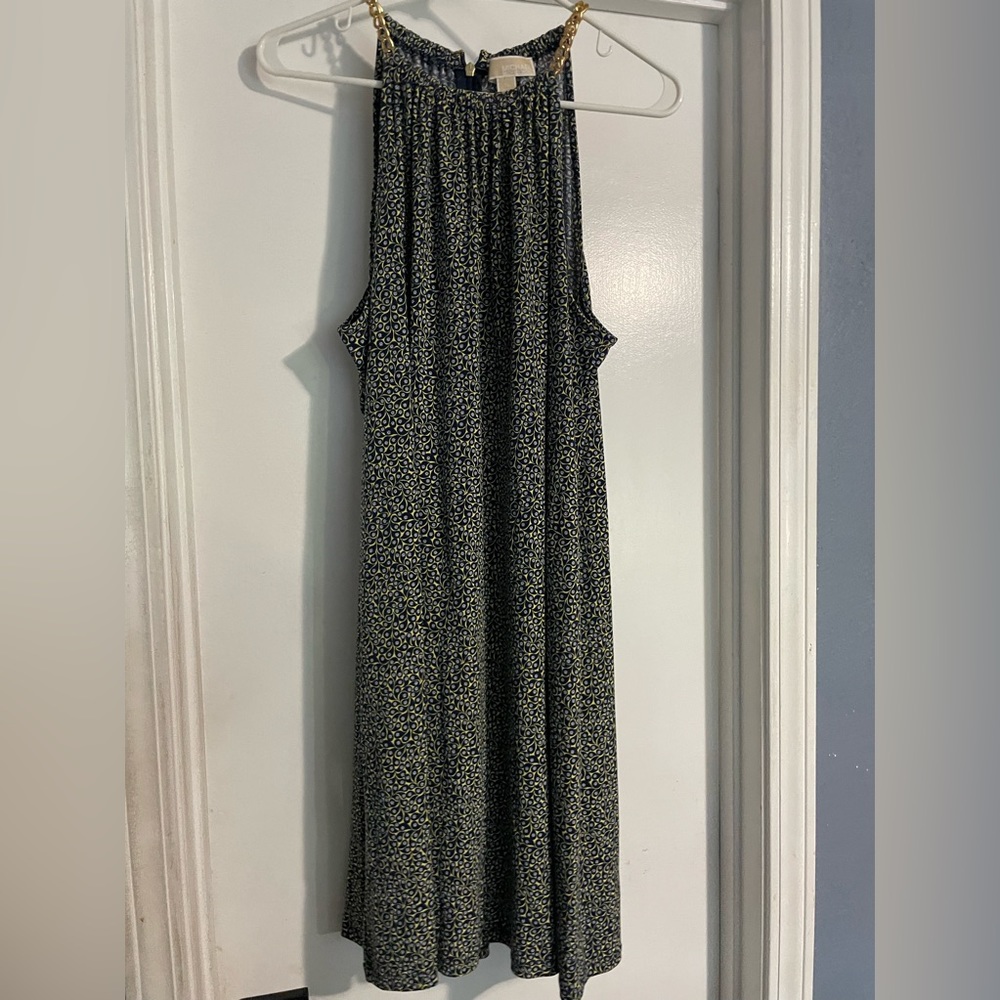 Navy Blue and pastel yellow Michael Kors dress size XL